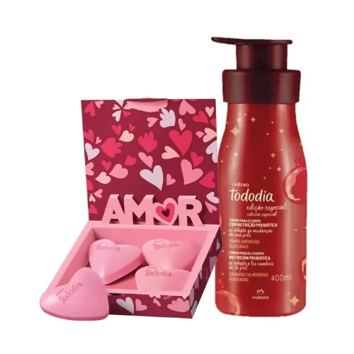 Jabones de Corazón X4 + Almendra Glaseada Crema corporal 400 ml