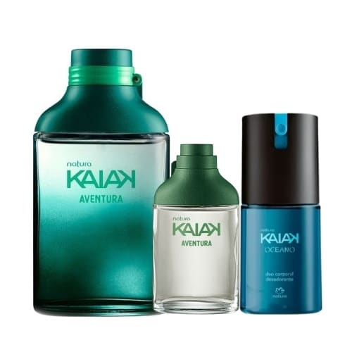 Kit Kaiak: Kaiak Aventura EDT + Mini Kaiak Aventura + Deo Spray Kaiak Oceáno