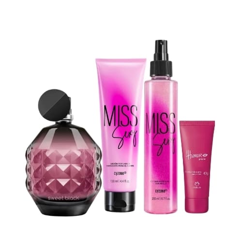 Kit Sweet: Sweet clásico + Miss Sexy + Miss Sexy crema corporal + Humor própio crema de manos