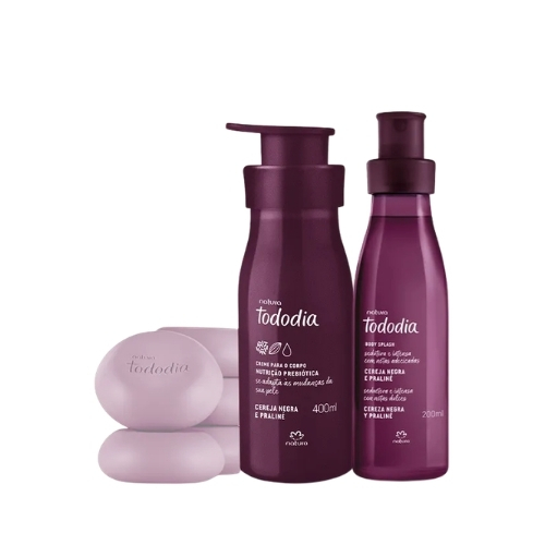 Pack Cereza Negra y Praliné: Jabones x5 + Crema 400 ml + Body Splash 200 ml