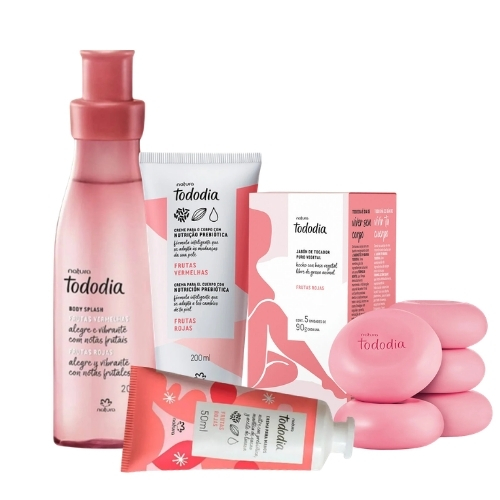 Pack Frutos Rojos: Body + Crema 200 ml + Jabones X5 + Crema de manos