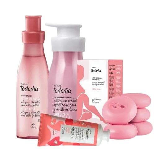 Pack Frutos Rojos: Body + Crema 400 ml + Jabones X5 + Crema de manos