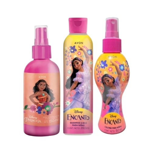 Pack niñas: Encanto Shampoo  2 en 1 + Encanto colonia + Desenredante Princesa