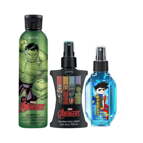 Shampoo Avengers + Colonia Avengers + Comando Aromax colonia