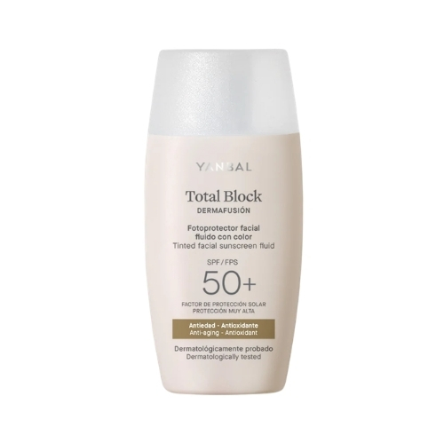 Total Block Fotoprotector Facial Dermafusión Fluido con Color FPS 50+